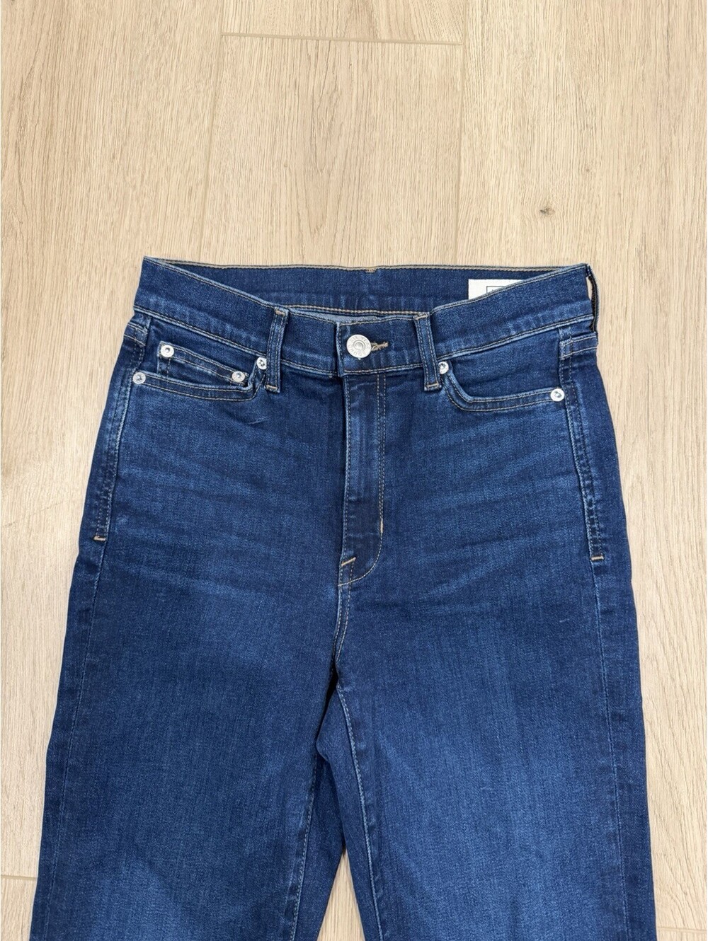 AYR The Pop Jeans Women's Size 25S Blue Mid Rise Stretch Denim Zip Fly - Picture 4 of 16